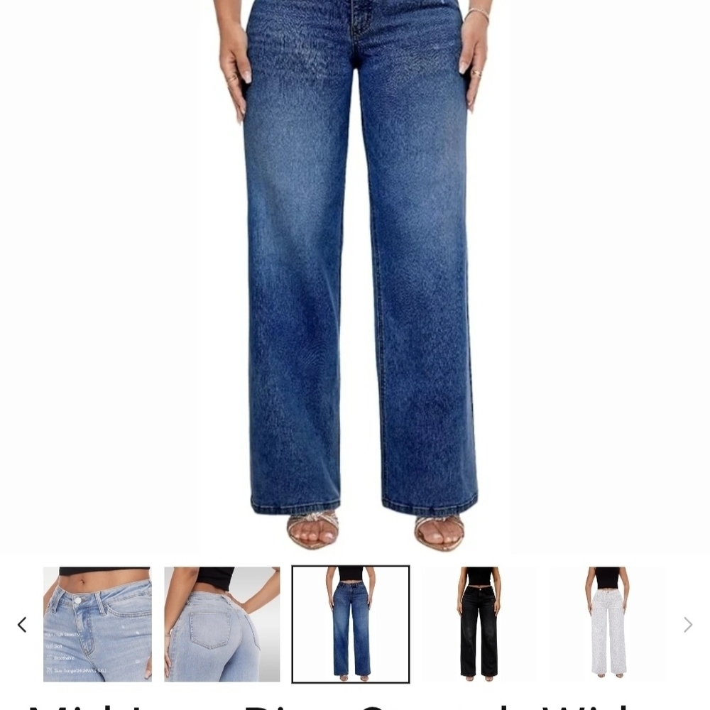 Women's Blue Wide-Leg Jeans